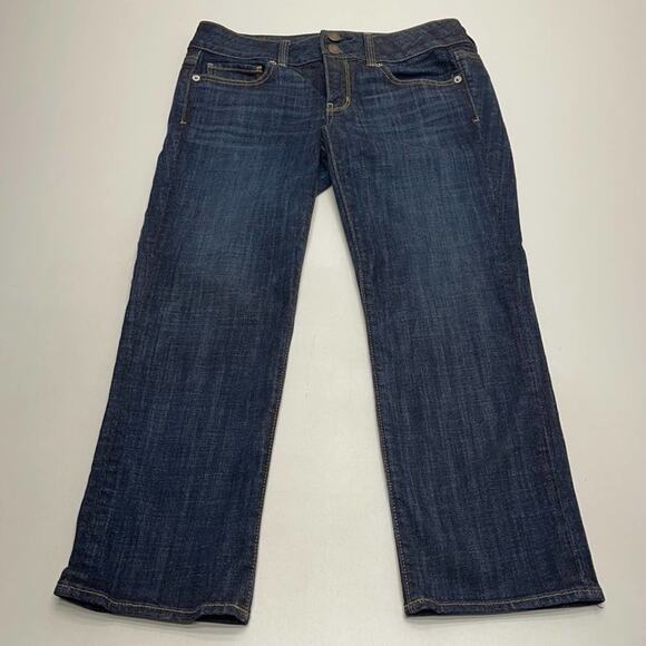 AMERICAN EAGLE Women’s 4 ARTIST CROP Blue Jeans - Picture 1 of 4